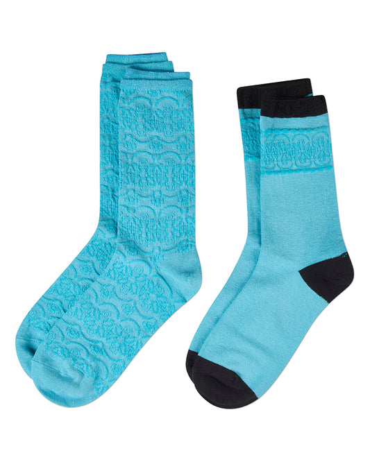 Women's 2 Pair Pack Overlapping Circles Crew Socks
