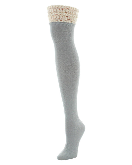 Women's Romance Rounds Over The Knee Socks : Color: Light Gray