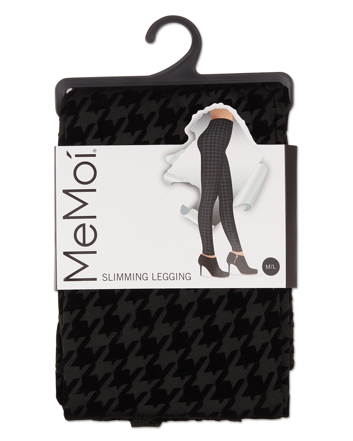 Suede Houndstooth Shaping Leggings : Color: Black