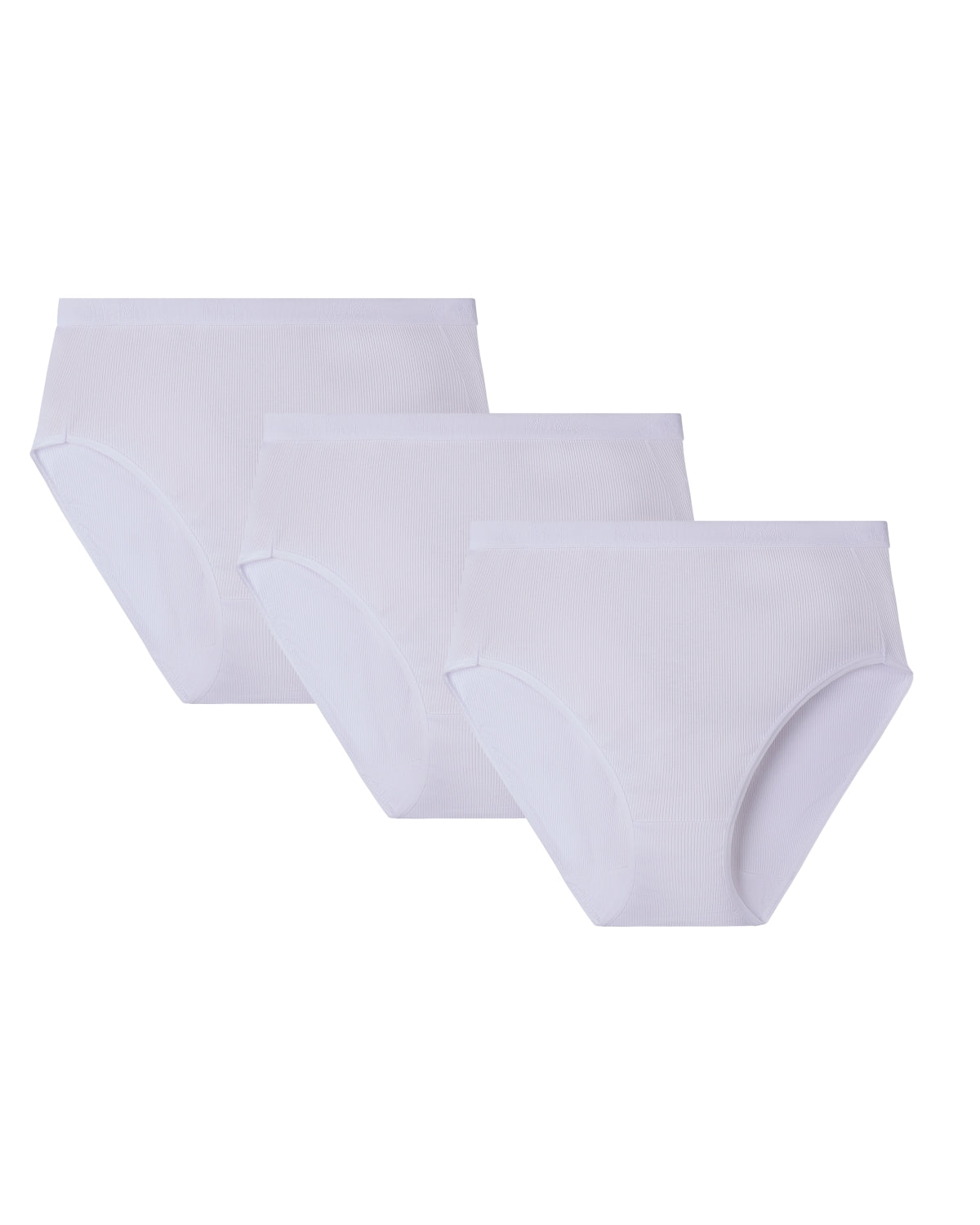 Women's 3 Pair Pack Ribbed Briefs : Color: White