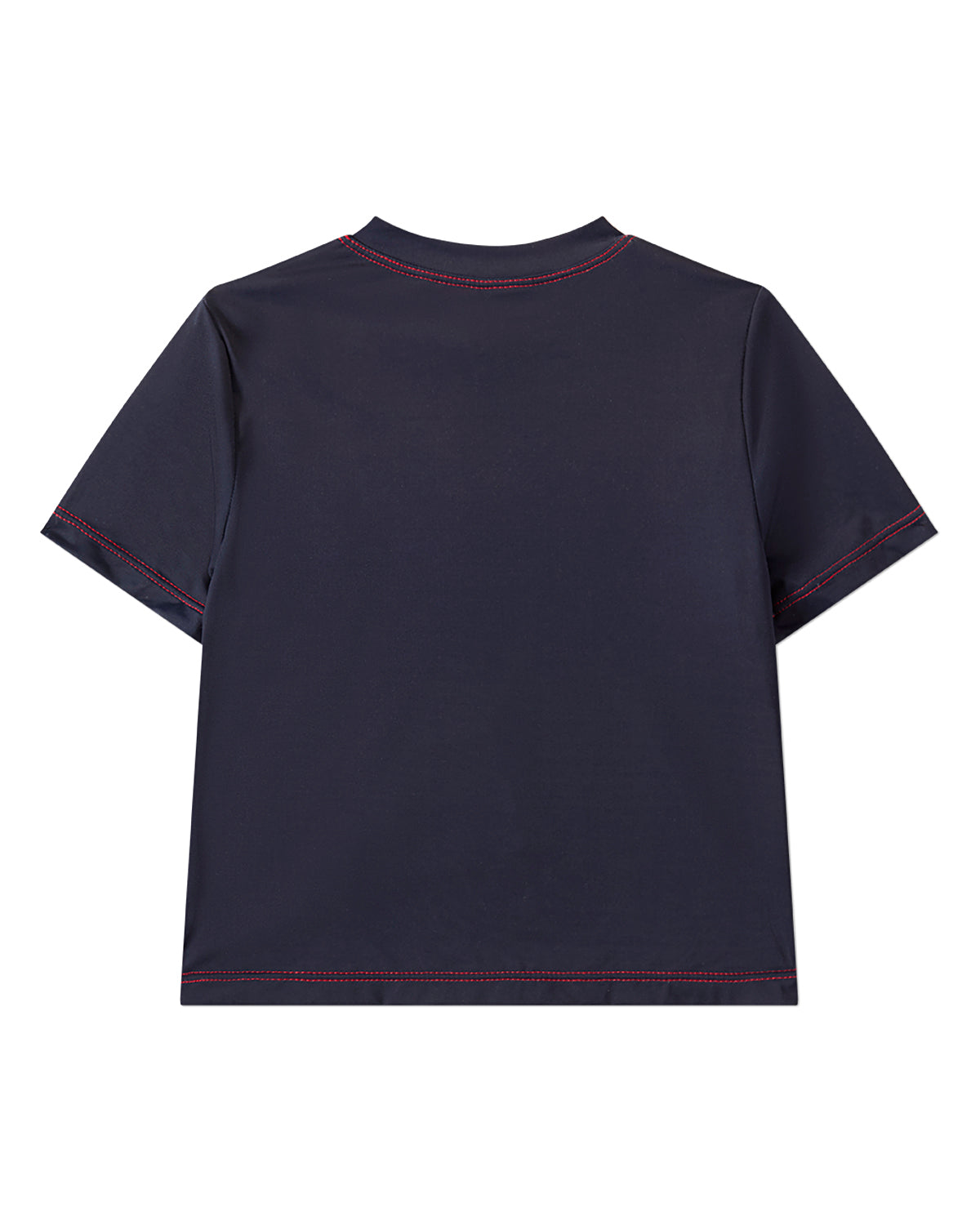 Boys Nautical Navy Blue Quick-Dry UPF 50 Short-Sleeve V-Neck Swim Tee