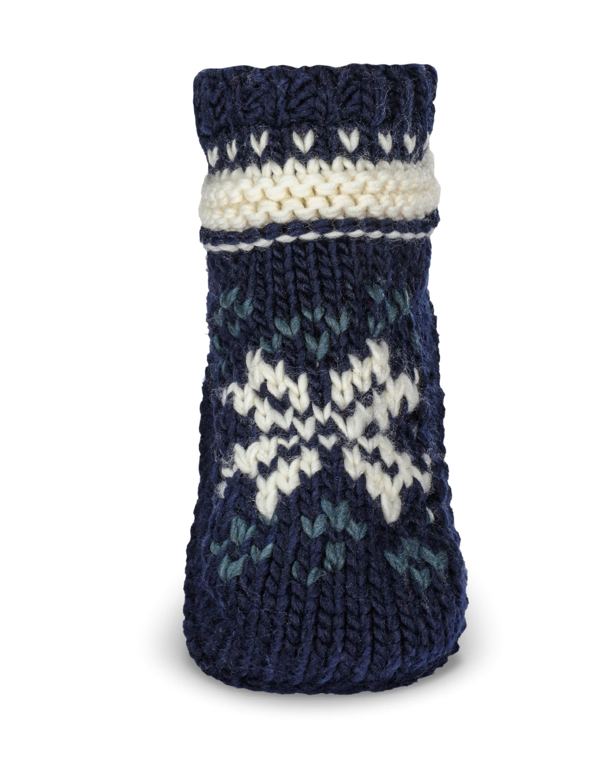 Nordic Flake Recycled Knit Sherpa Lined Lounge Sock : Color: Black