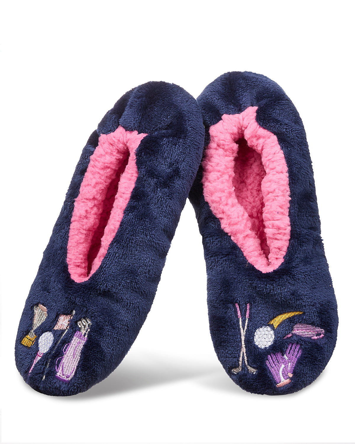 Women's Golf Sherpa Lined Slippers : Color: Navy