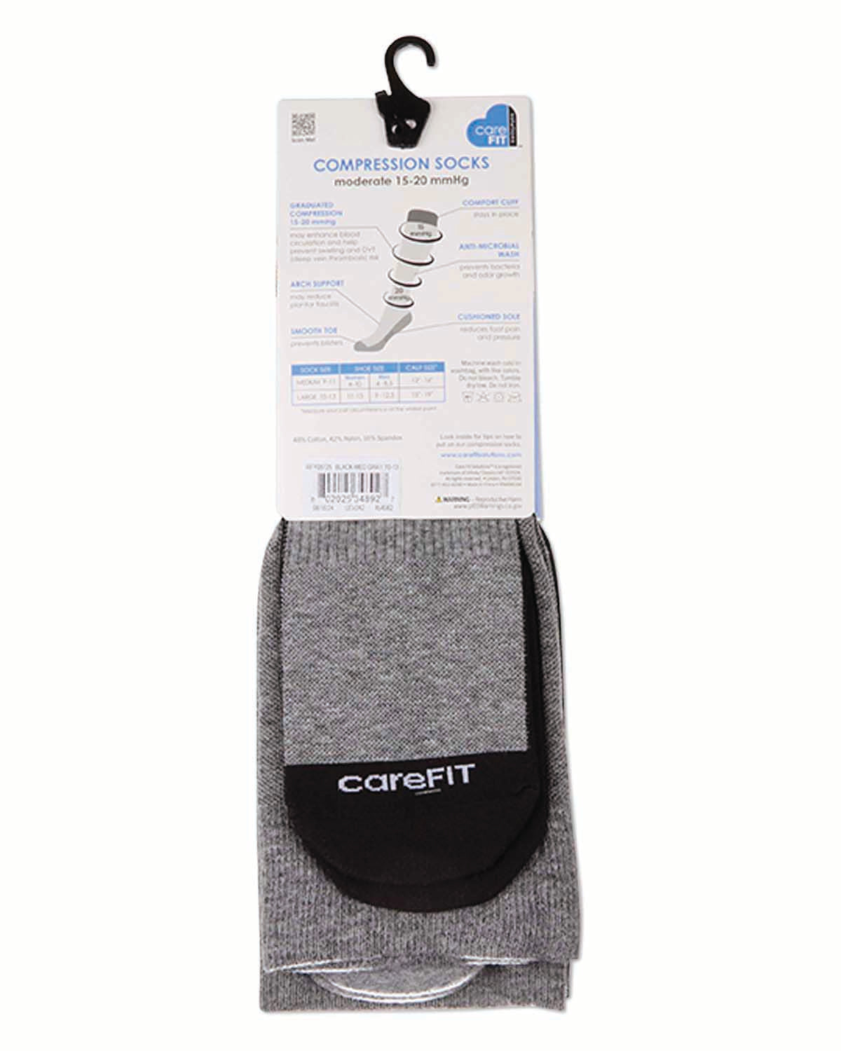 2 Pair Pack Contrast Solid Cotton Blend Graduated Compression Socks