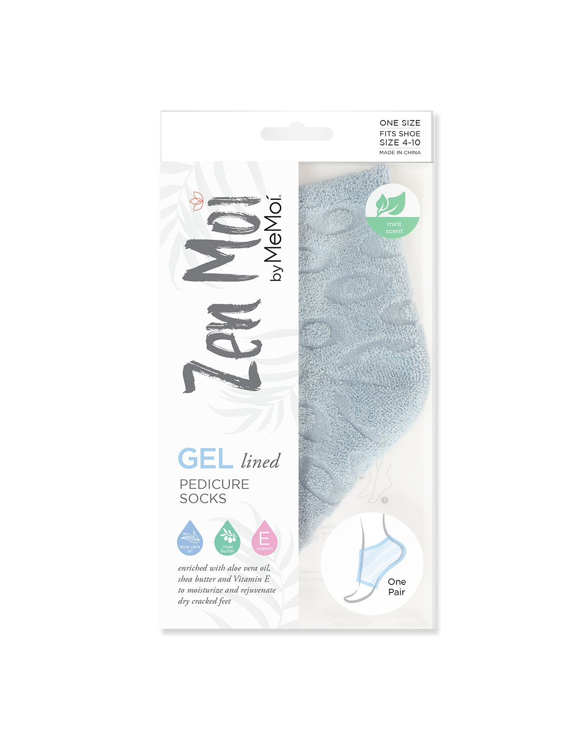Women's Dot-Patterned Cotton Blend Gel-Lined Mint Scented Pedicure Sock : Color: Blue