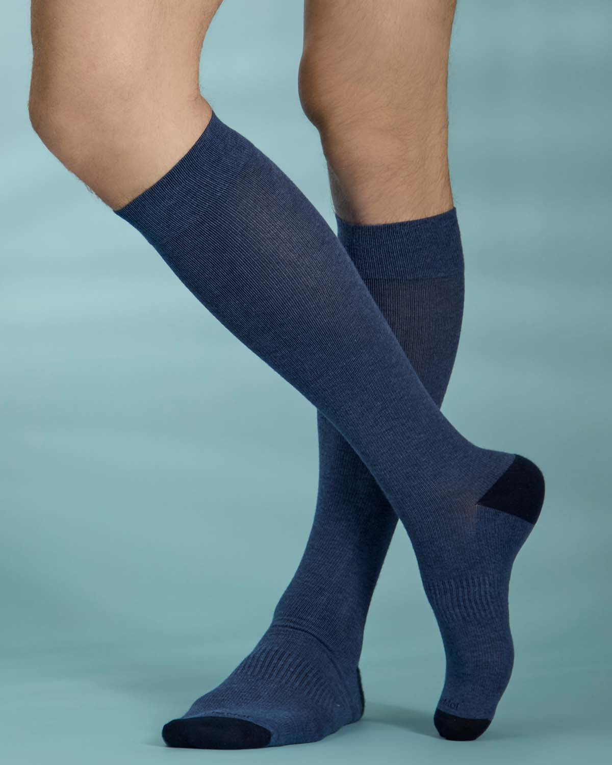 WellFit 15-20mmHg Off Black Cotton Compression Socks