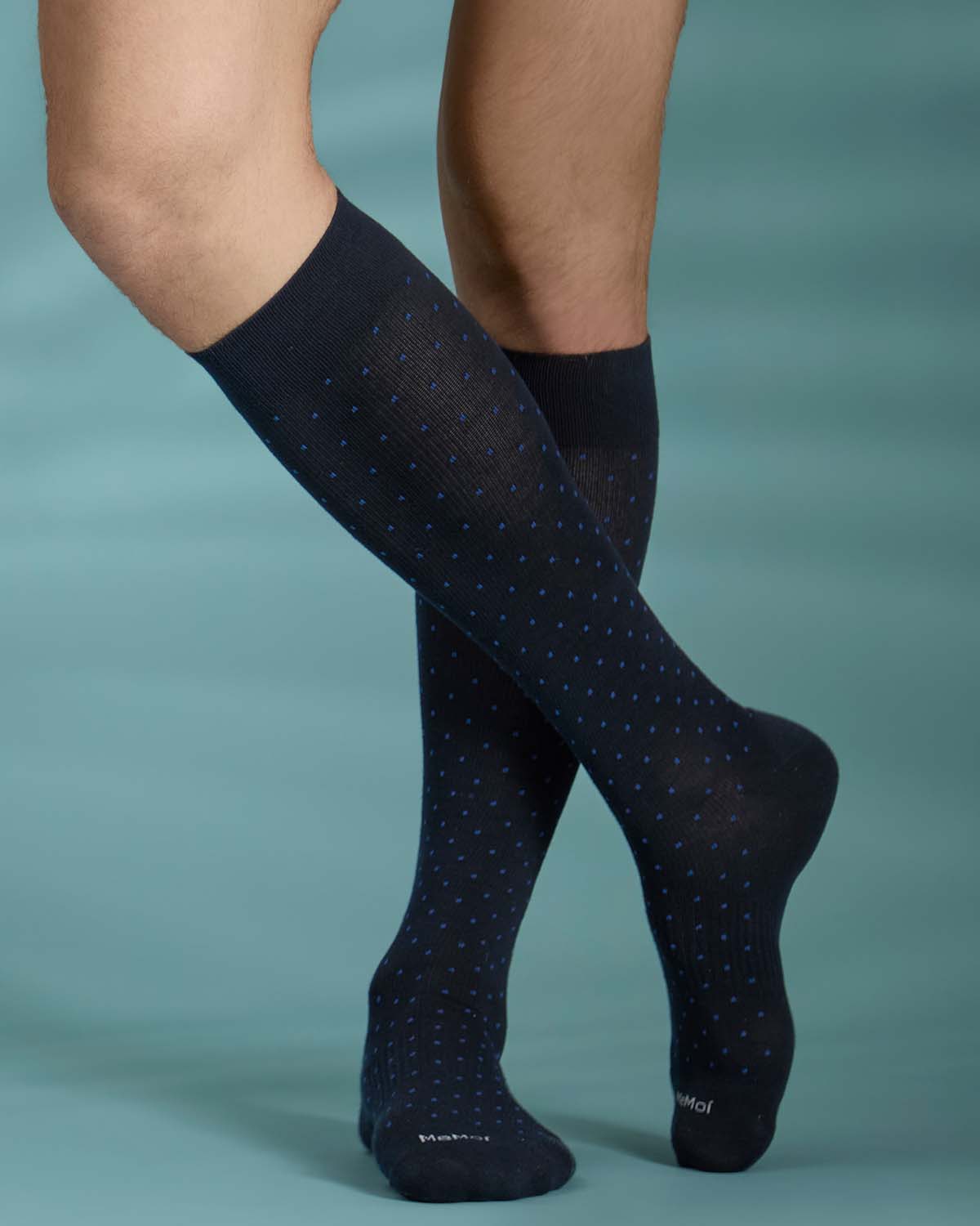 Unisex Swiss Dot Cotton Blend 15-20mmHg Graduated Compression Socks