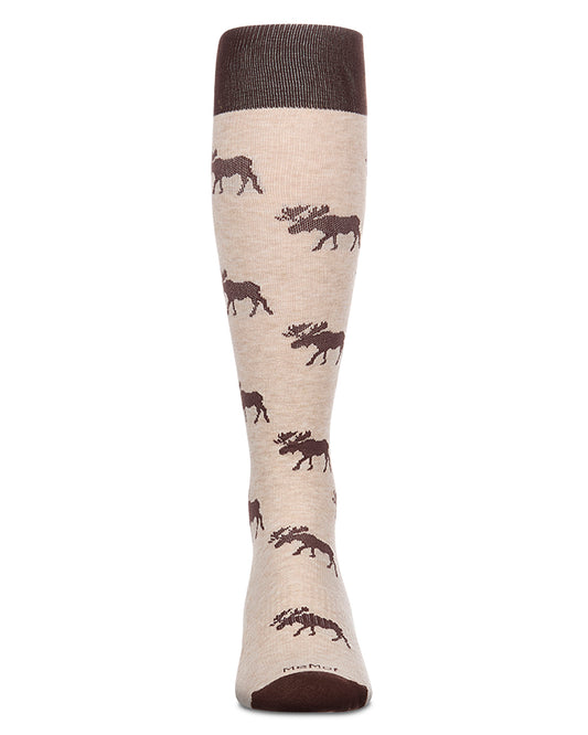 Unisex "Moose" Cotton-Blend Knee High Compression Sock (15-20 mmHg)