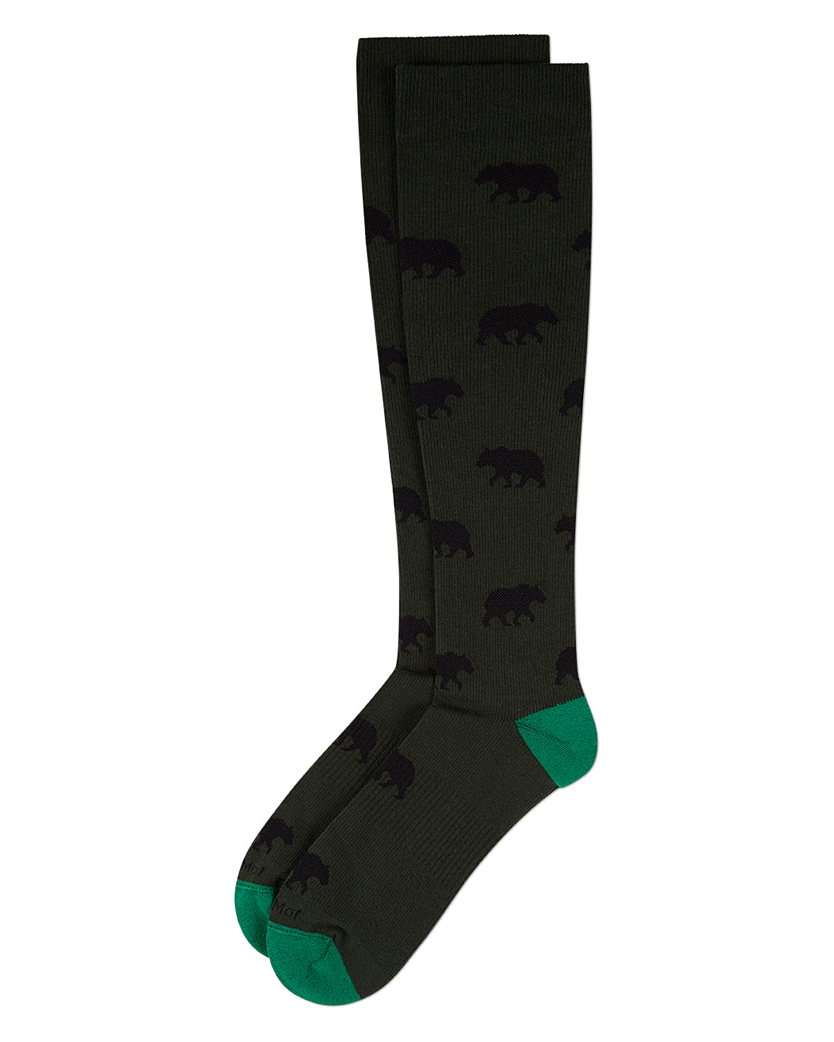 Unisex "Black Bear" Cotton-Blend Compression Knee Sock (15-20 mmHg)