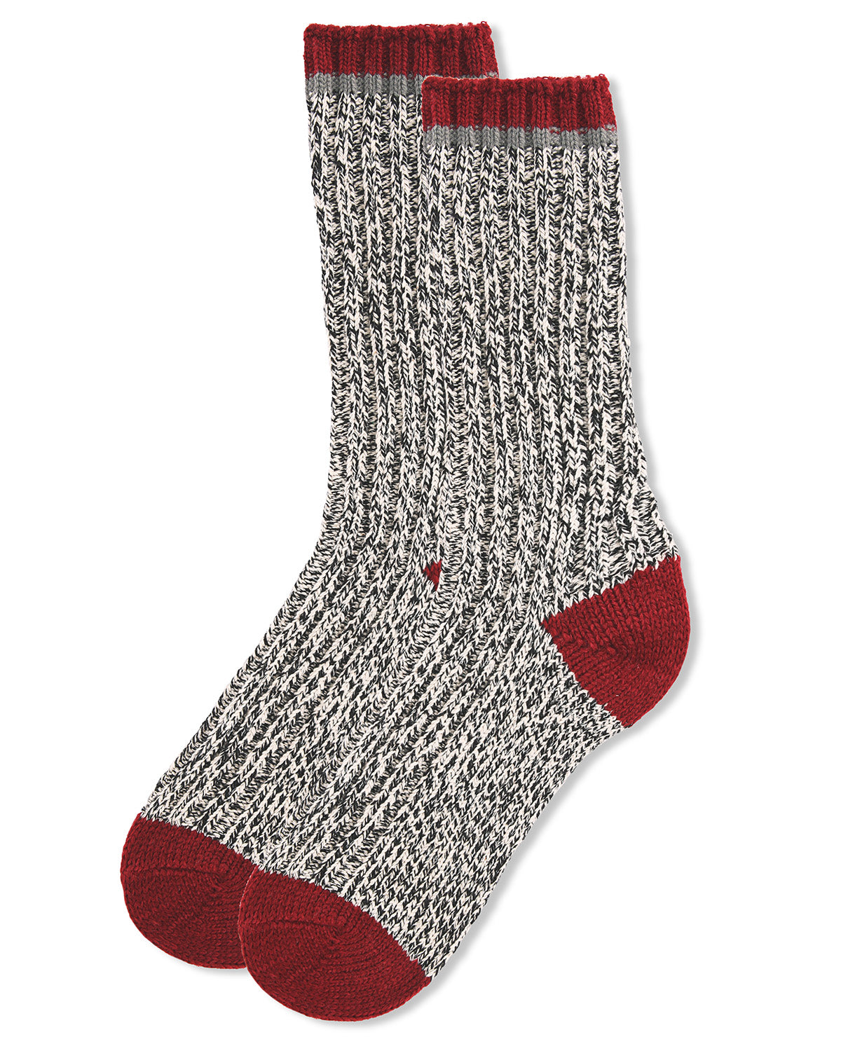 Men's Tipped Ribbed Textured Cotton Blend Boot Sock : Color: Black