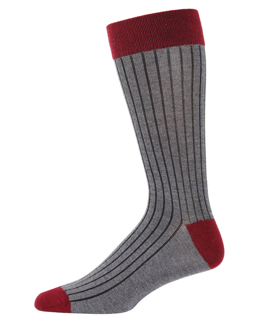Men's Rib Knit Luxuriously Soft Cashmere Crew Socks : Color: Dark Gray Heather