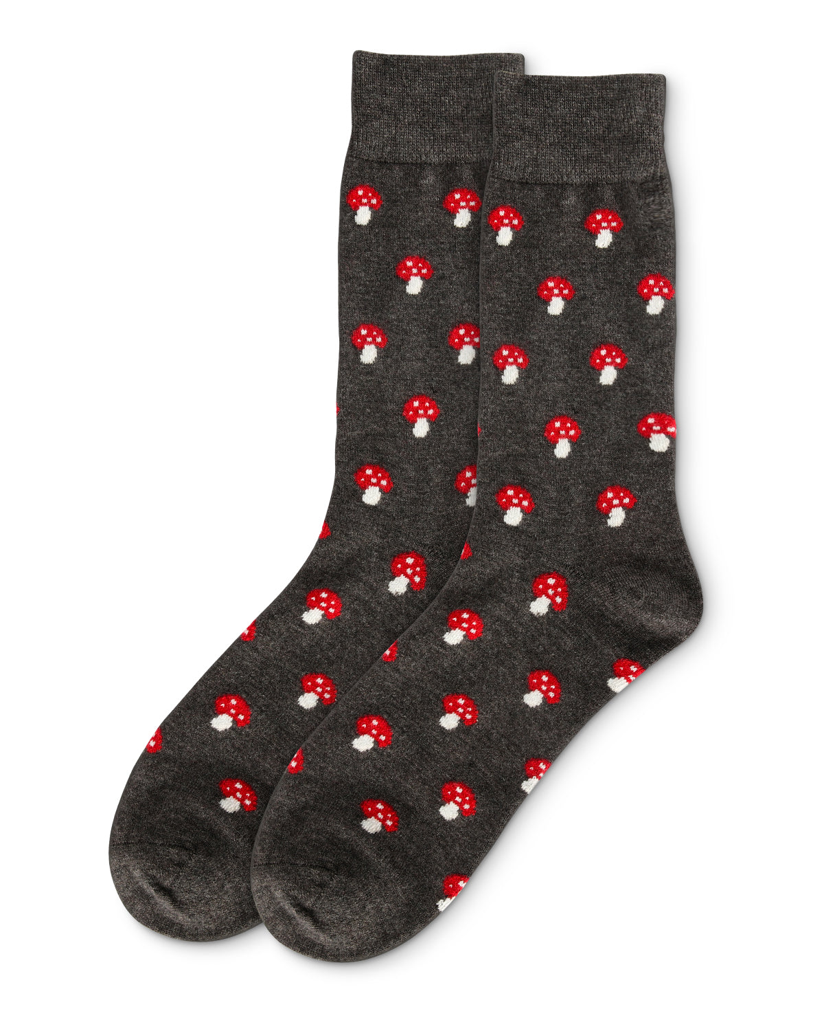 Men's Mushroom Luxuriously Soft Cashmere Crew Socks : Color: Dark Gray Heather