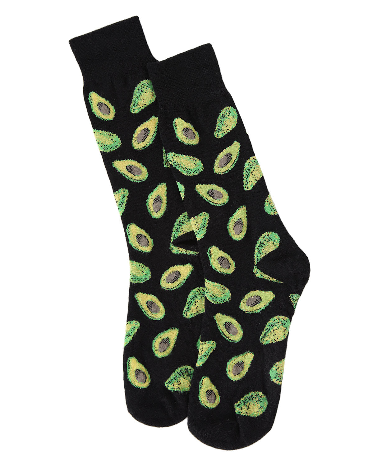 Men's Avocado Bamboo Blend Funny Novelty Crew Sock : Color: Black