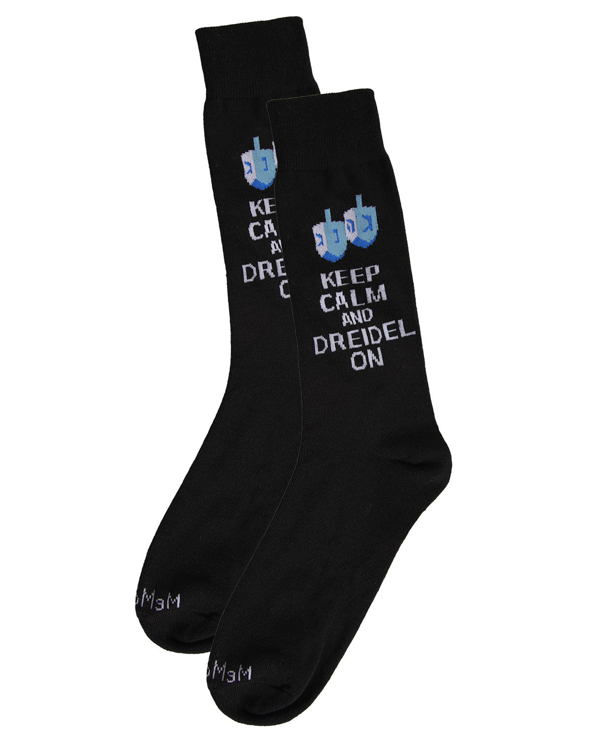 Men's Keep Calm and Dreidel On Hanukkah Novelty Crew Sock : Color: Blue