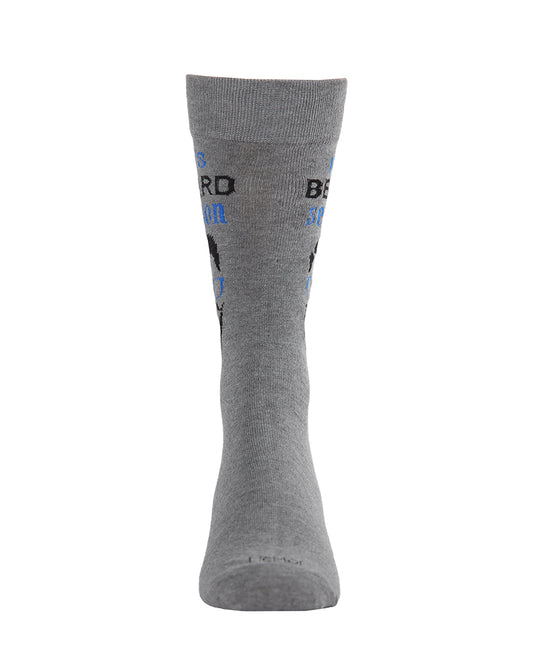 Men's It's Beard Season Bamboo Blend Novelty Crew Sock : Color: Medium Gray Heather