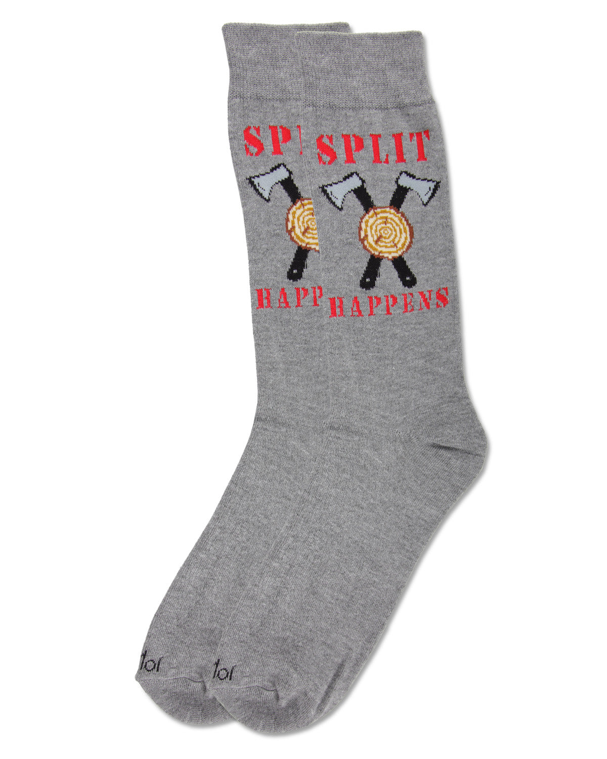 Men's Split Happens Bamboo Blend Novelty Crew Sock : Color: Black