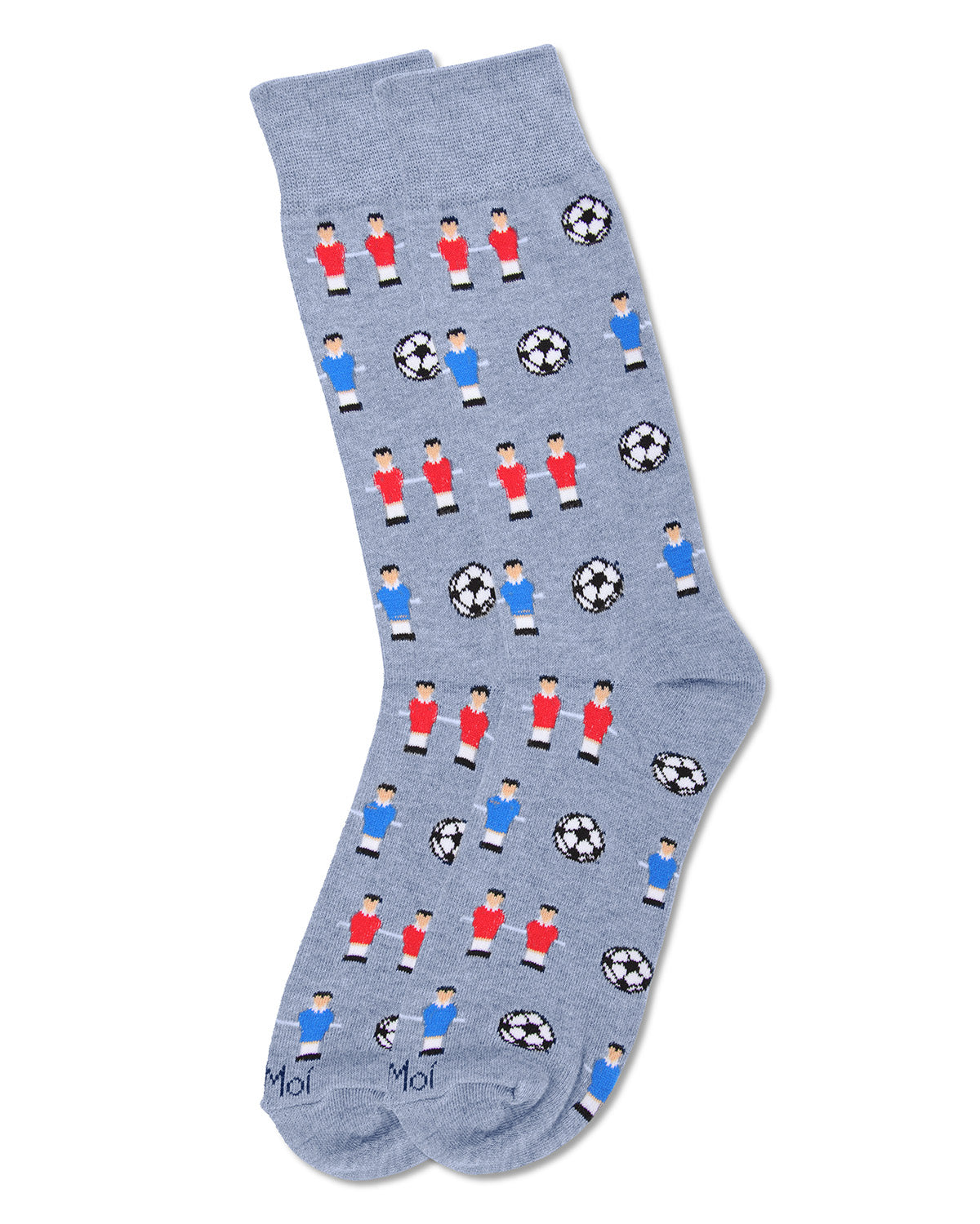 Men's Fun Foosball Bamboo Blend Novelty Crew Sock : Color: Medium Gray Heather