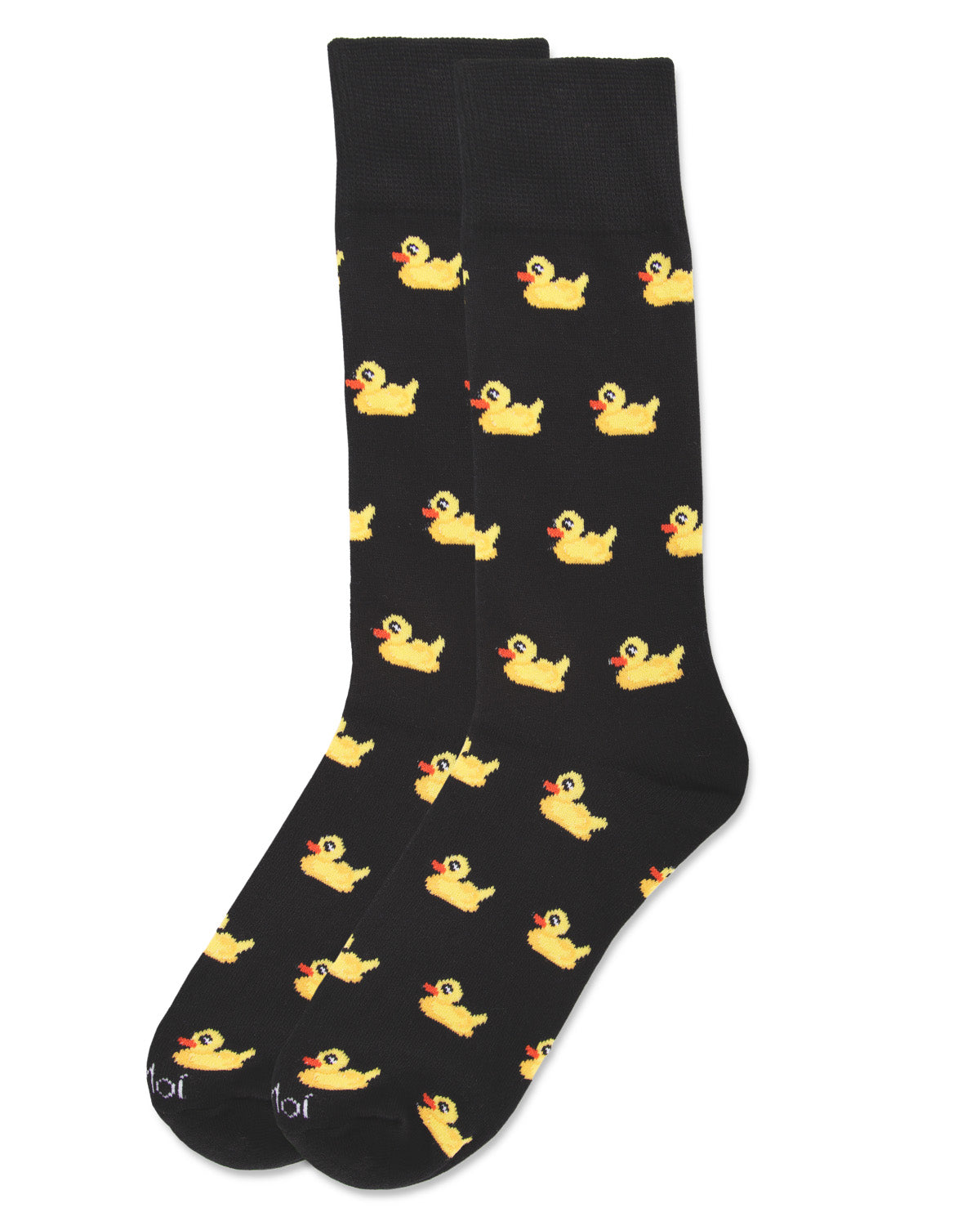 Men's "Rubber Duck" Rayon from Bamboo Blend Novelty Crew Sock : Color: Black