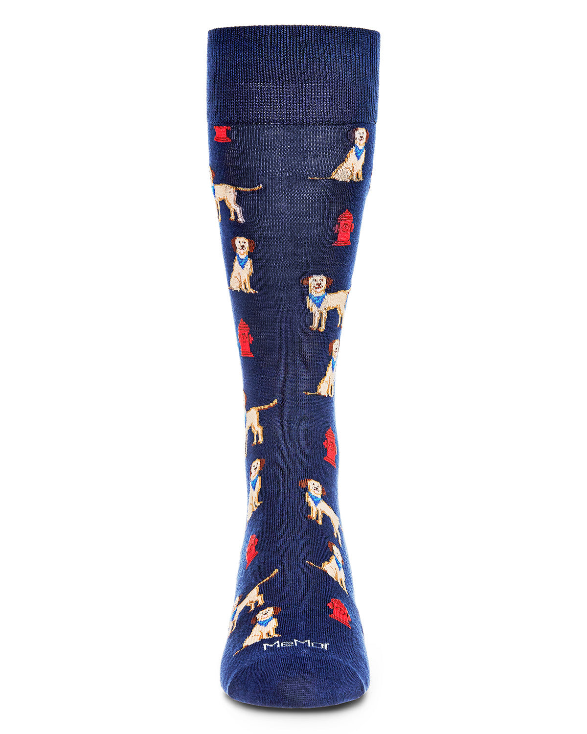 Men's Fire Hydrant Dog Bamboo Blend Novelty Crew Sock : Color: Navy