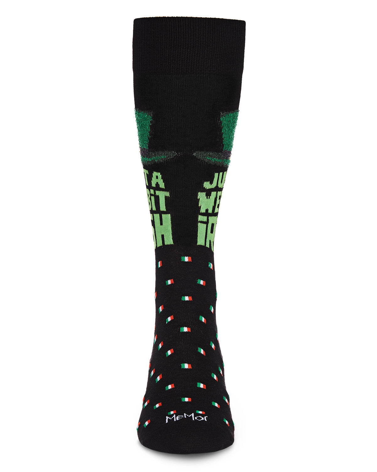 Men's Wee Bit Irish St. Patrick's Day Novelty Crew Sock : Color: Black