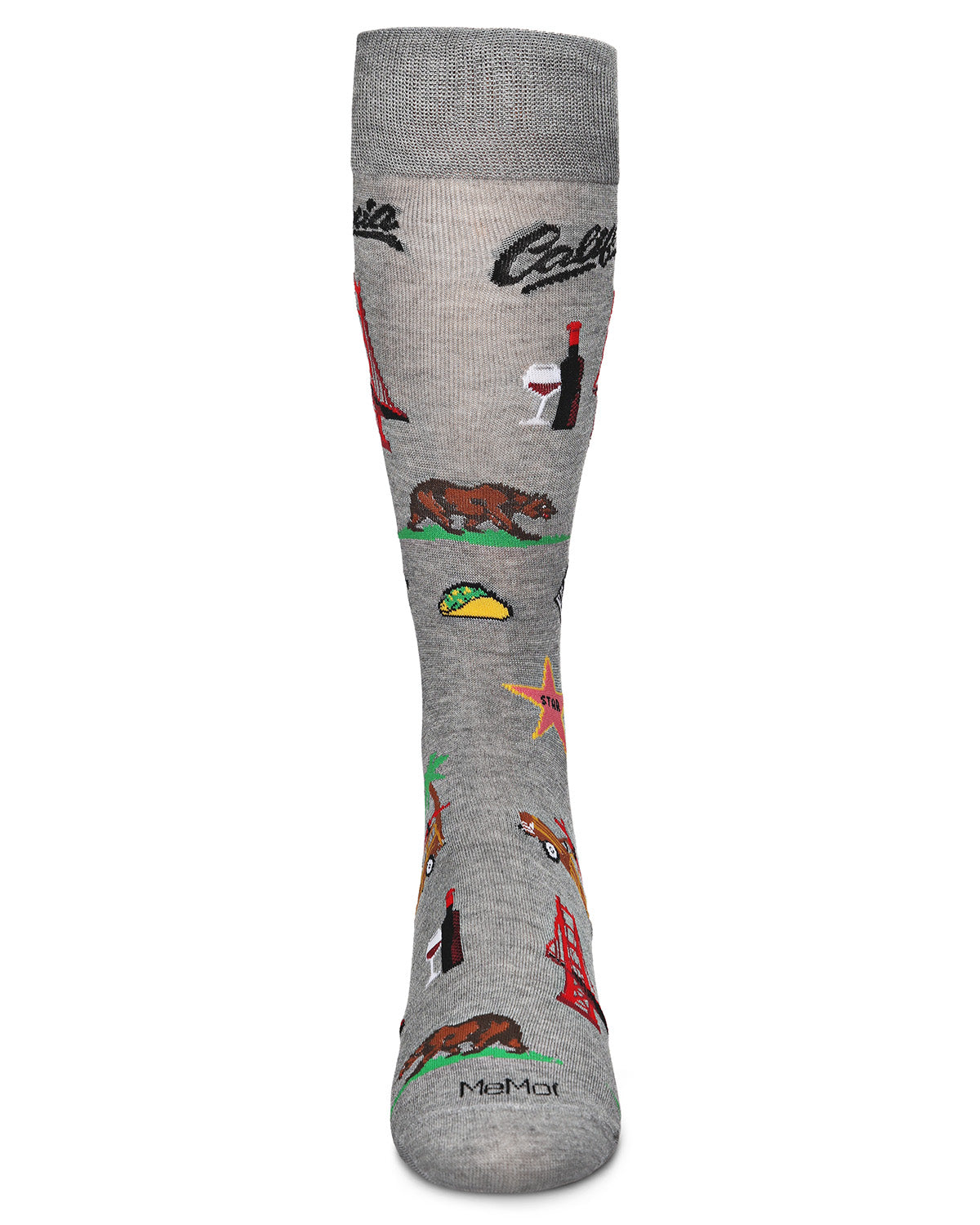 Men's California Cool Bamboo Blend Novelty Crew Sock : Color: Med Gray Heather