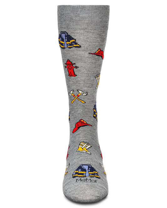 Men's Firefighter Bamboo Crew Socks : Color: Med Gray Heather