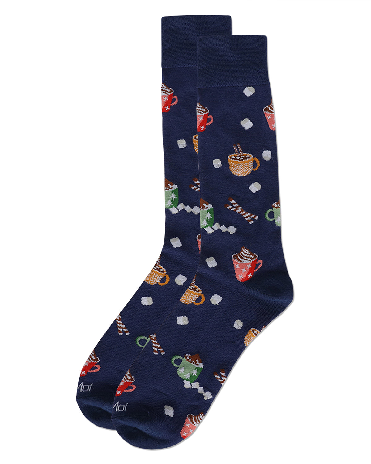 Men's Hot Cocoa Bamboo Crew Socks : Color: Navy