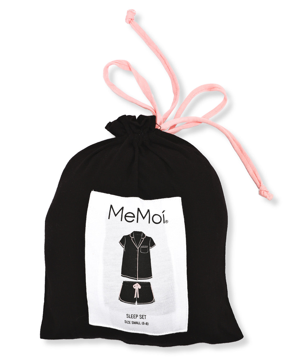 Women's Nocturnal Notch Collar Cotton Blend Pajama Set : Color: Black Pink