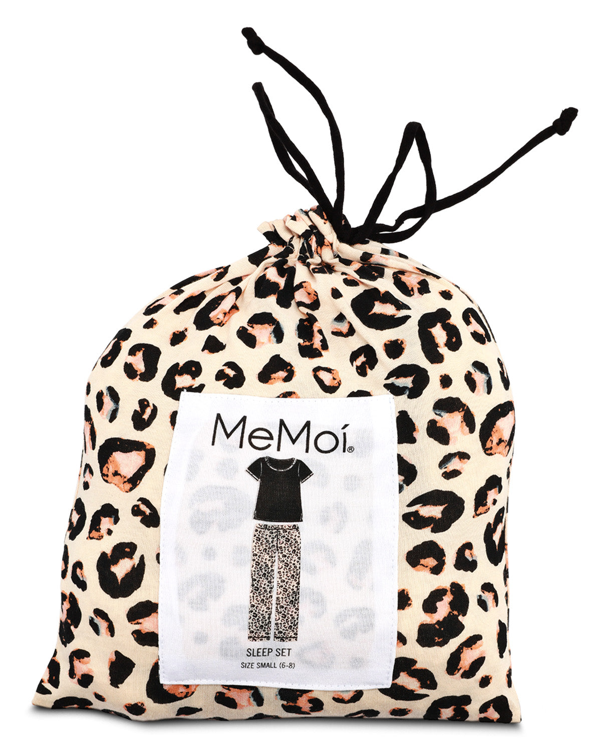Women's Jungle Cat T-Shirt Cotton Blend Pajama Set : Color: Black