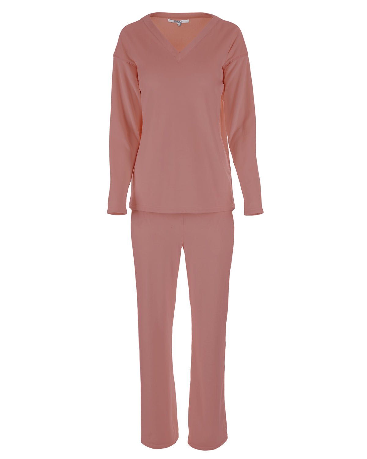 Women's 2 Piece Velour V-Neck Sweatshirt Lounge Set : Color: Rose