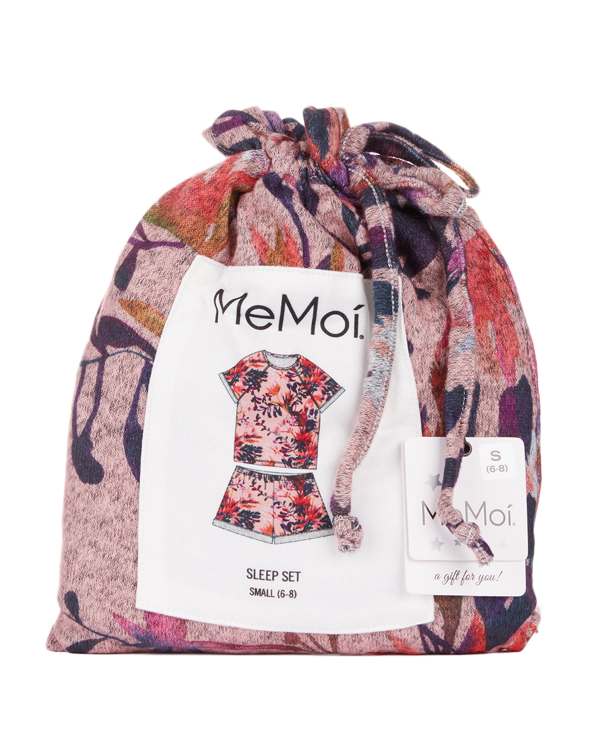 Women's 2 Piece Floral Paradise T-Shirt and Shorts Pajama Set : Color: Pink