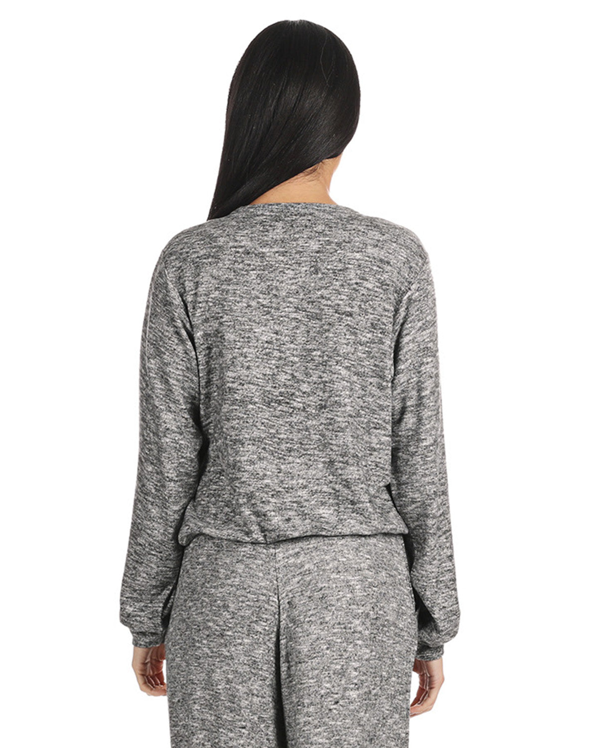 Women's Ultra-Soft Lightweight Hacci Short Wrap Top : Color: Black