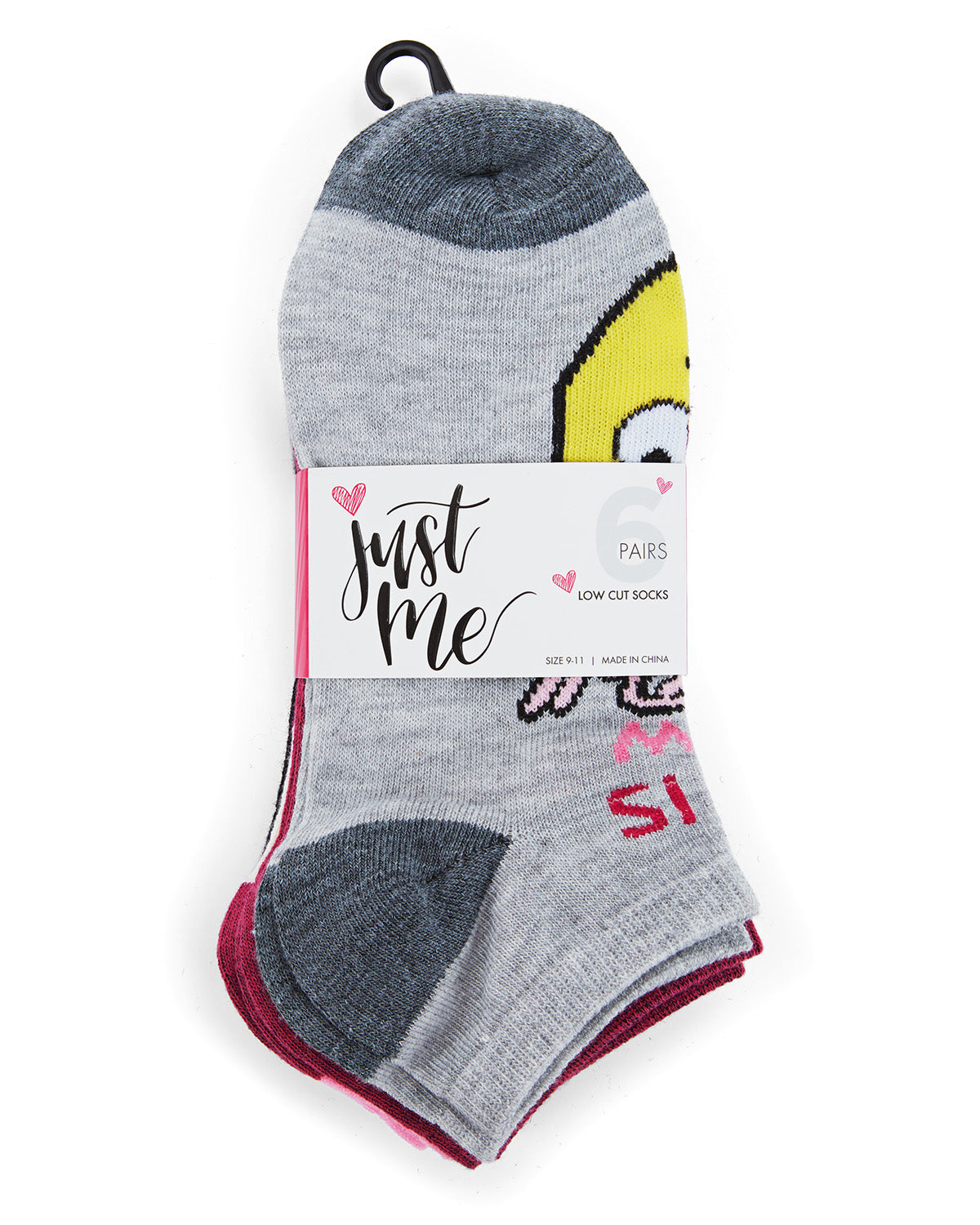 Women's 6 Pair Pack Eye Roll Emoji Low Cut Socks : Color: Assorted Colors