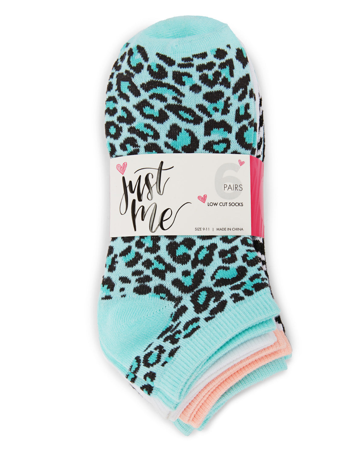 Women's 6 Pair Pack Animal Print Low Cut Socks : Color: Assorted