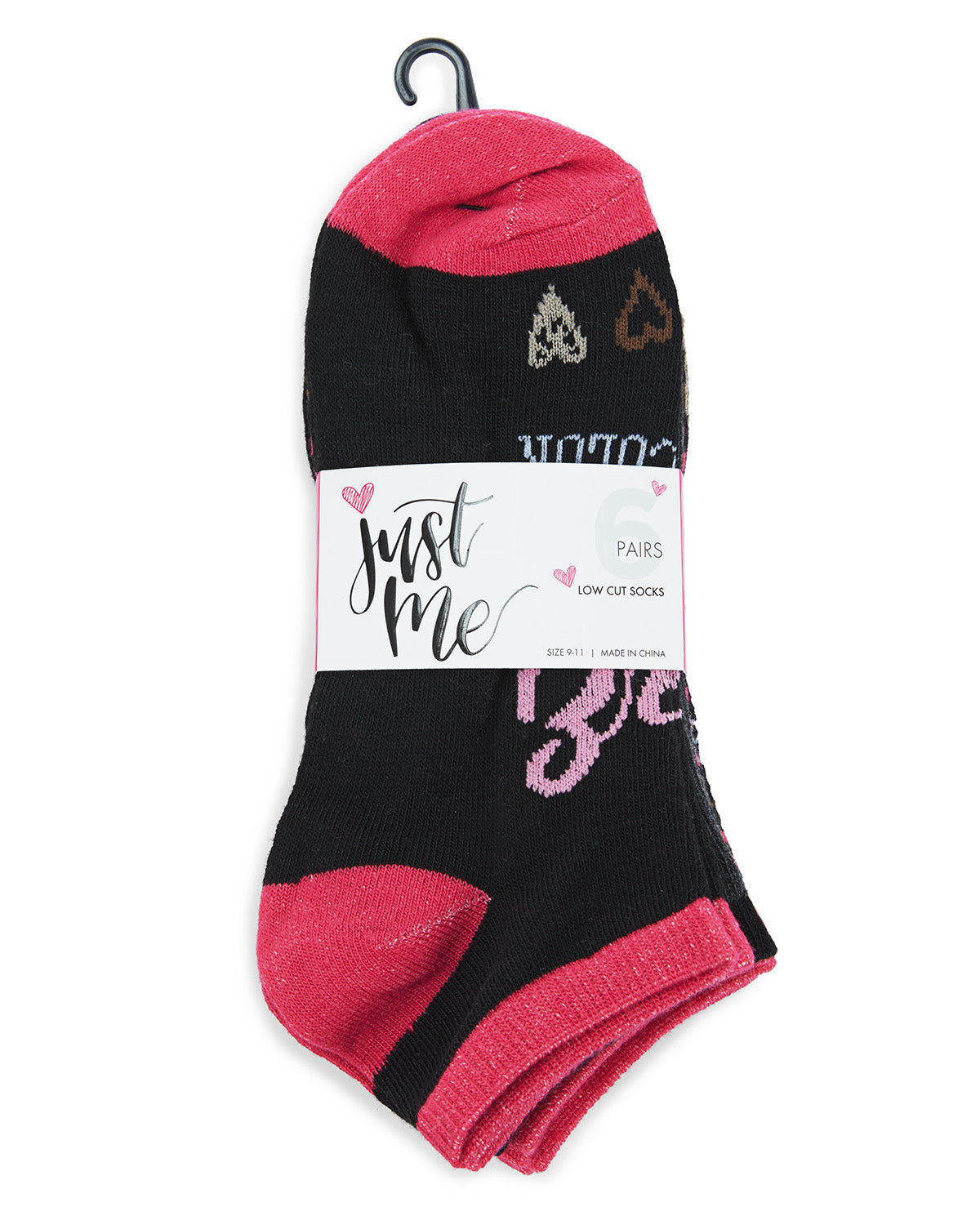 Women's 6 Pair Pack Black Lives Matter Low Cut Socks : Color: Black