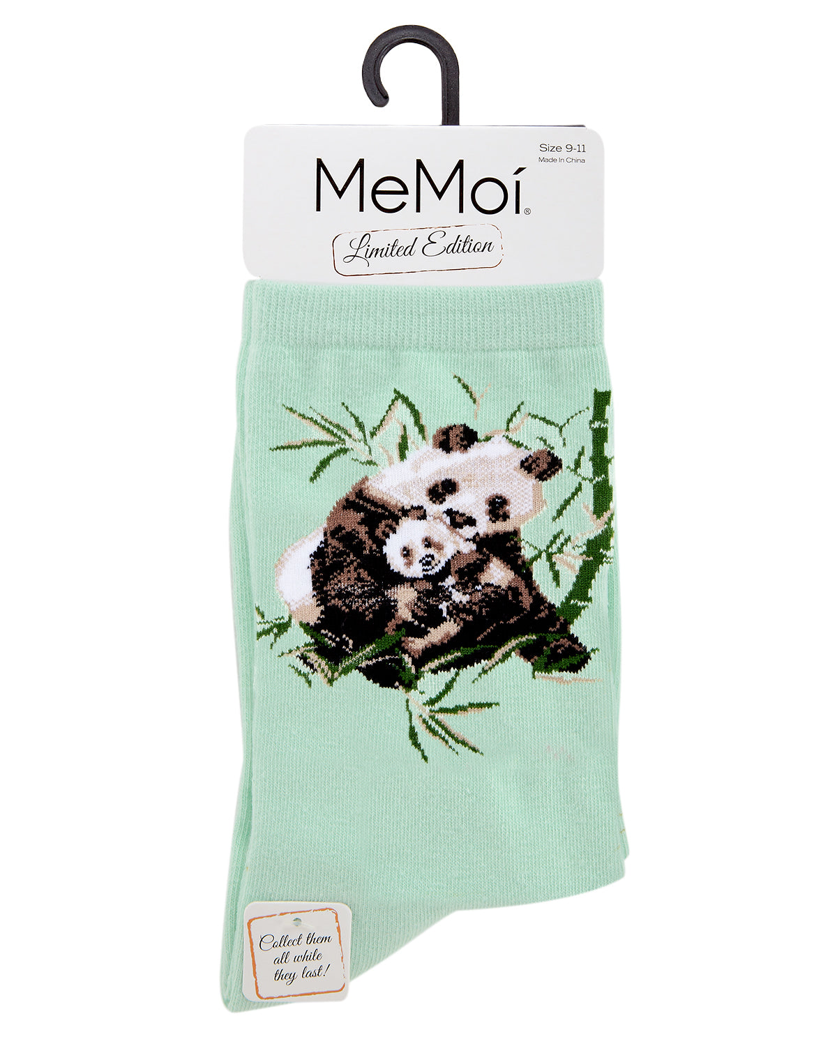 Women's Panda Limited Edition Cotton Blend Crew Sock : Color: Mint