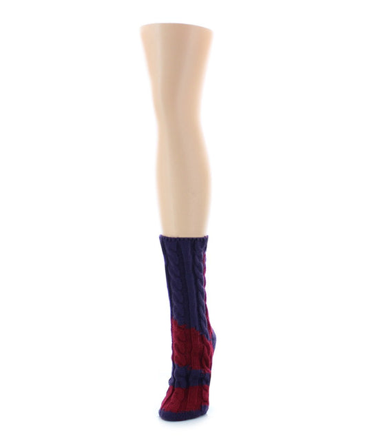 Women's Color Swish Chunky Knit Boot Sock : Color: Purple