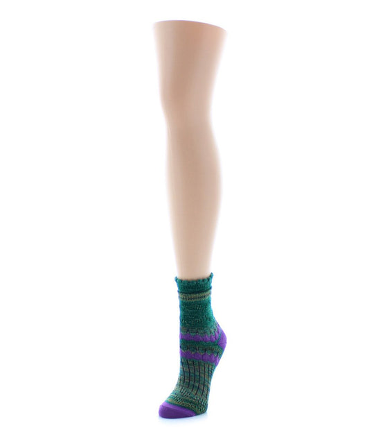 Women's Super Chain Stunning Soft-Fit Cotton-Rich Crew Sock : Color: Purple