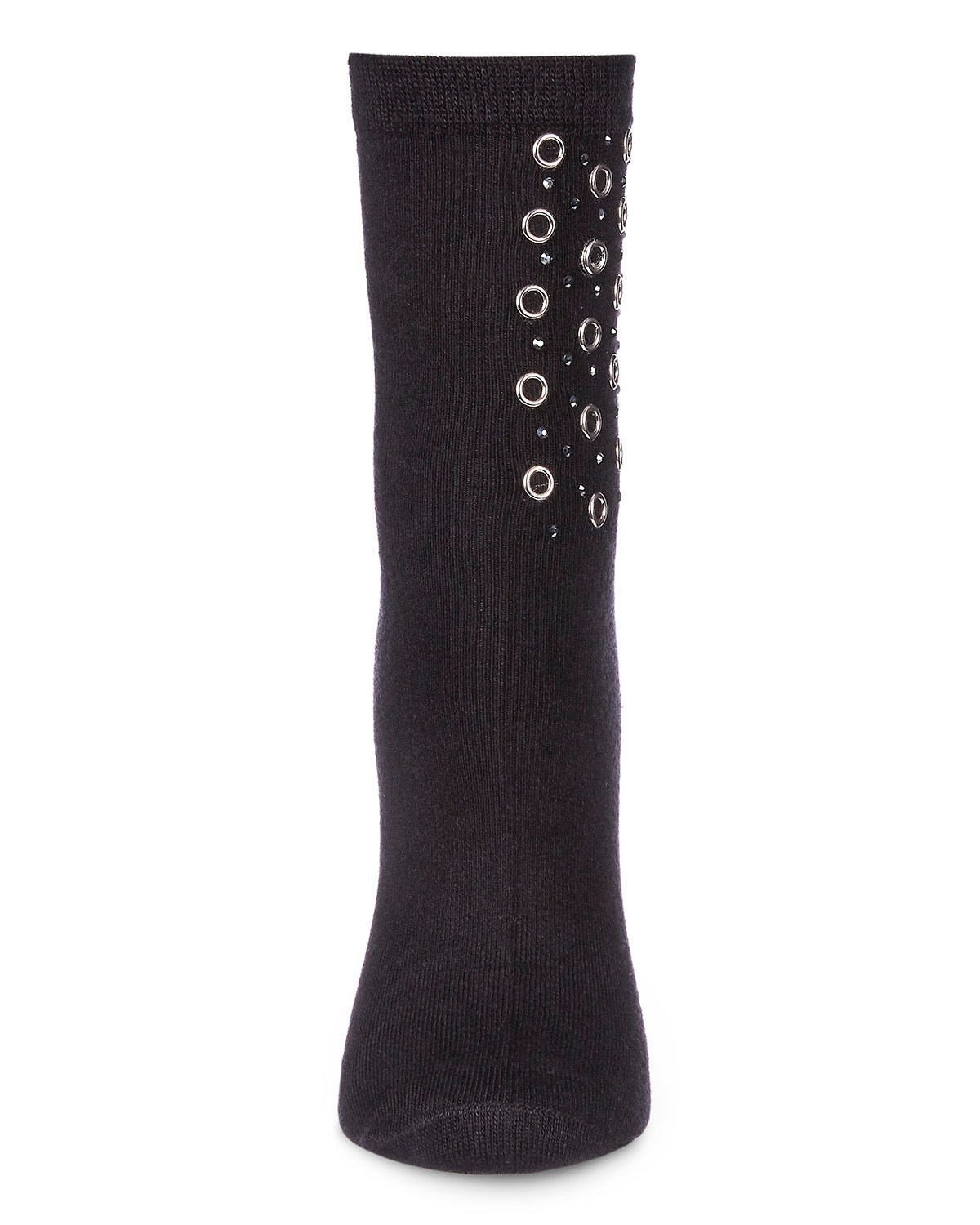 Women's Studs and Stones Studded Rhinestone Anklet Sock : Color: Black