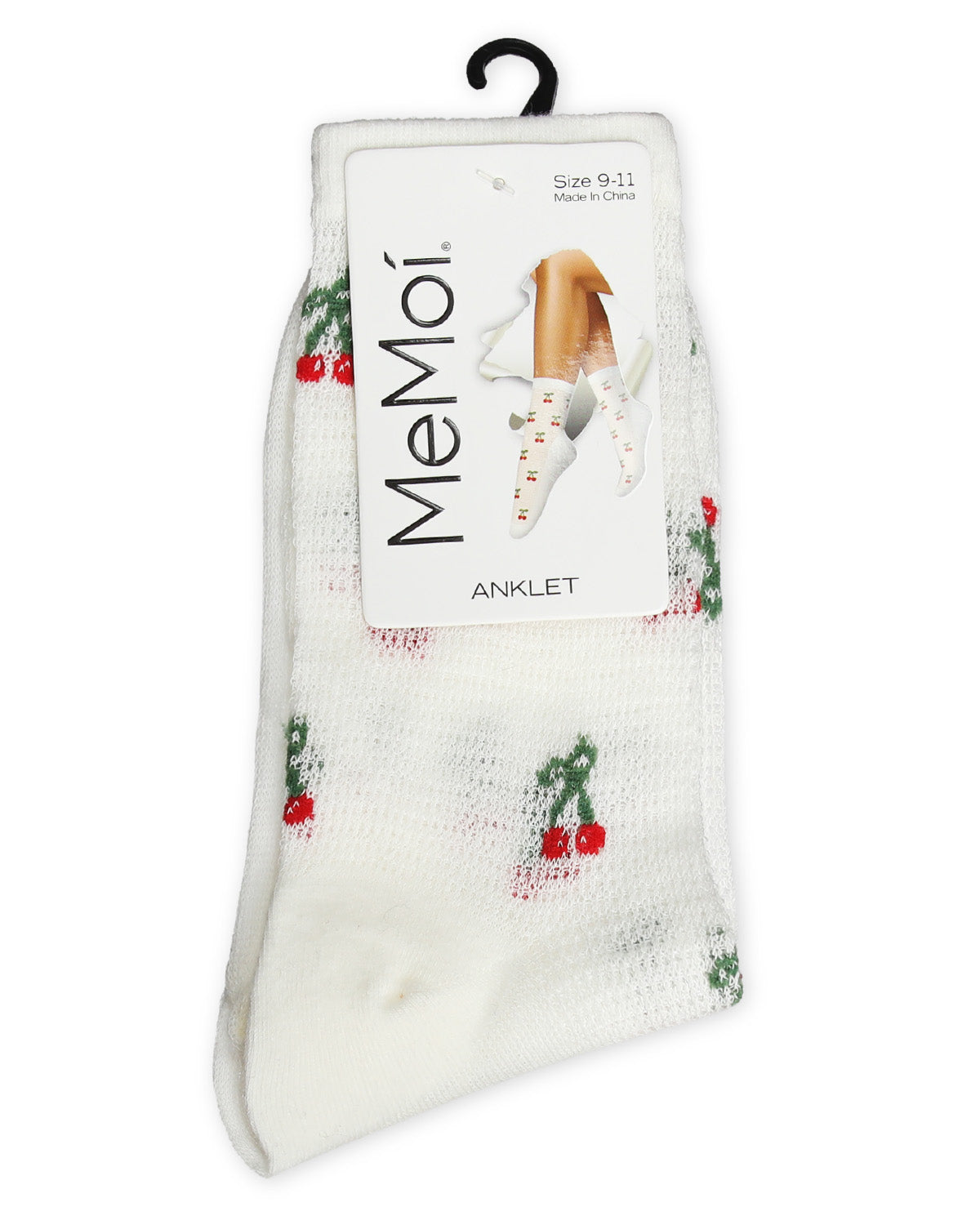 Women's Cherrybomb Waffle Knit Cotton Blend Anklet Socks : Color: Ivory