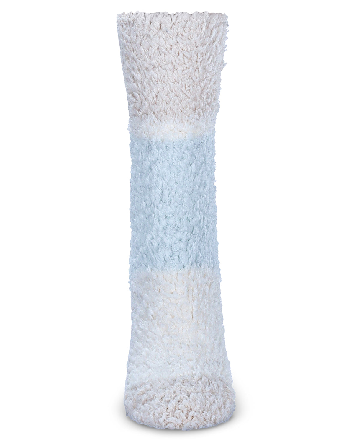 Women's Colorblock Teddy Bear Plush Crew Socks : Color: Ivory