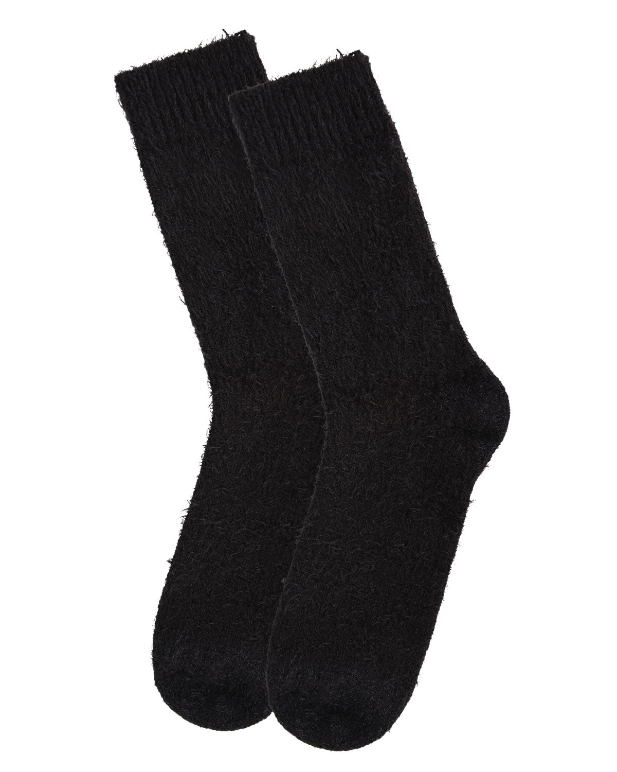 Women's Solid Plush Fuzzy Warm Crew Sock : Color: Ivory
