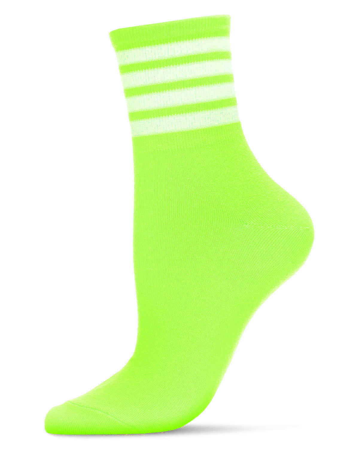 Women's Ring Quartet Cotton Blend Bold Neon Crew Soc : Color: Neon Green