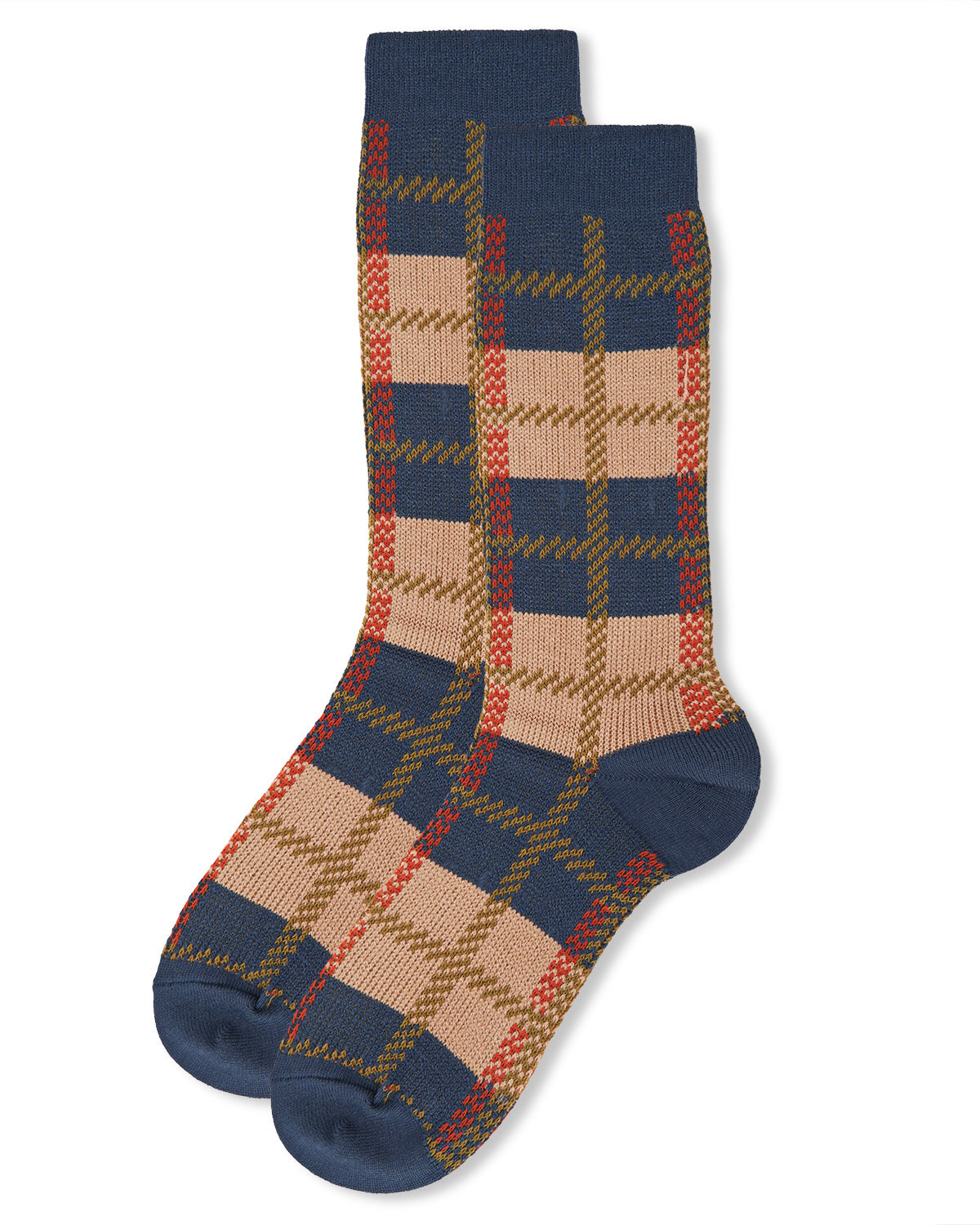 Women's Retro Vintage Plaid Crew Socks : Color: Black