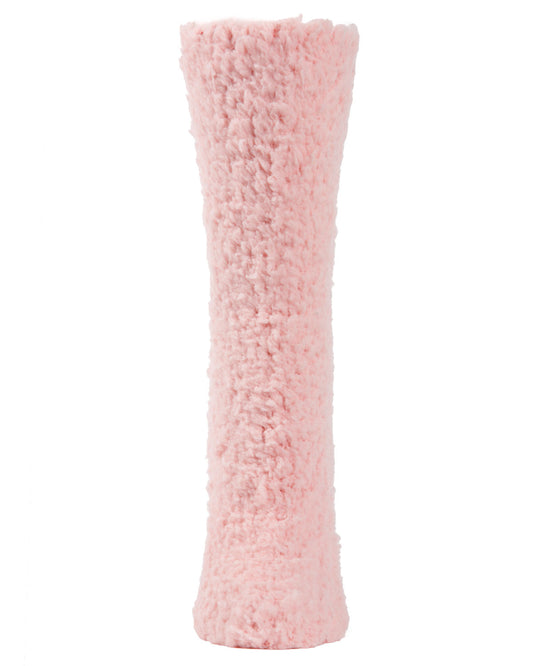 Women's Teddy Bear Plush Crew Socks : Color: Blush Pink