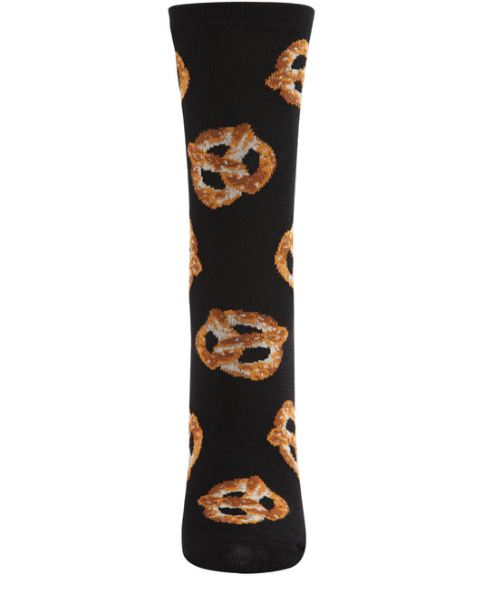 Hot Pretzel Bamboo Blend Crew Socks : Color: Black