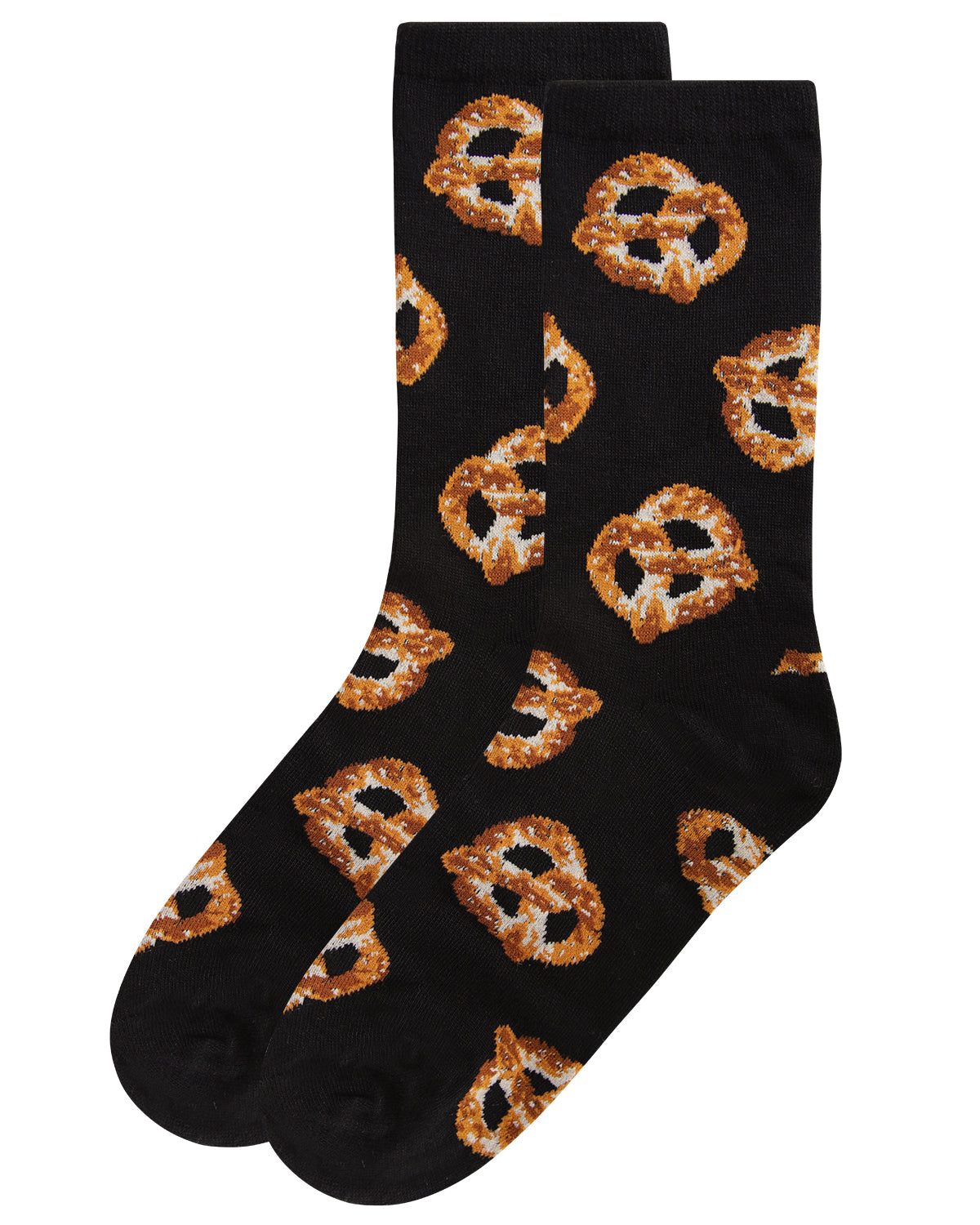 Hot Pretzel Bamboo Blend Crew Socks : Color: Black