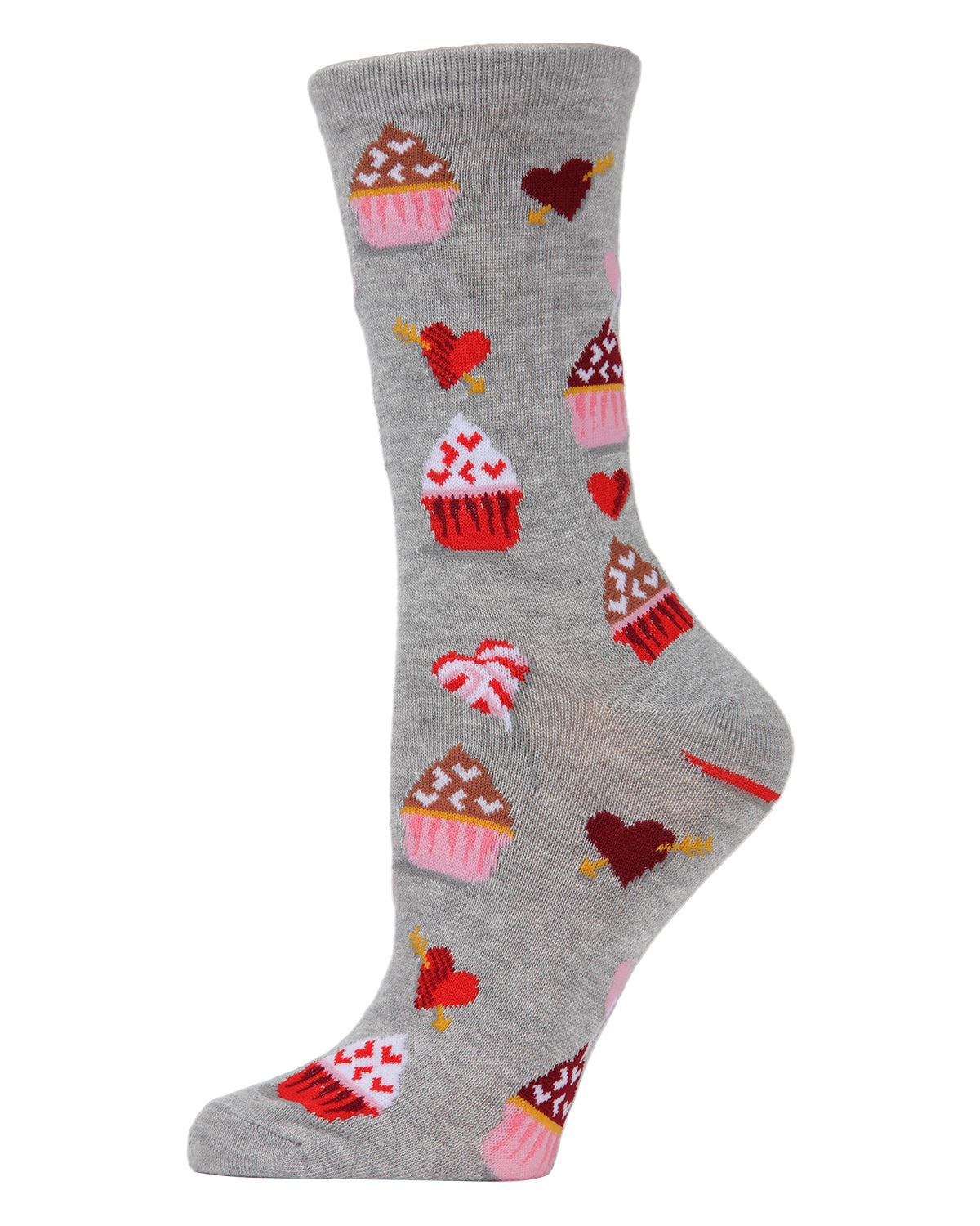 Cupcakes Bamboo Blend Crew Socks : Color: Light Gray Heather
