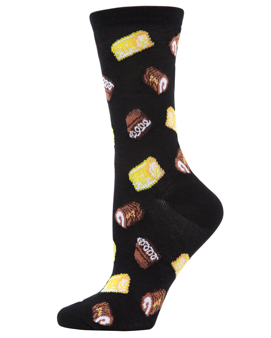 Sweets Bamboo Blend Crew Socks : Color: Black