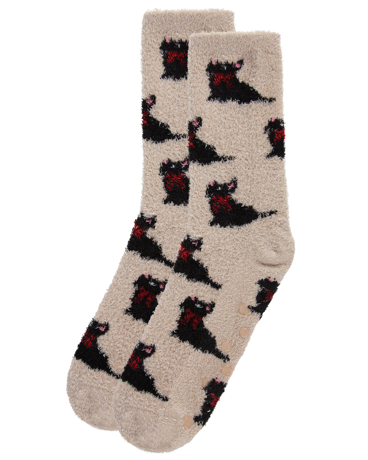 Winter Dog Cozy Non-Slip Crew Socks : Color: Sand